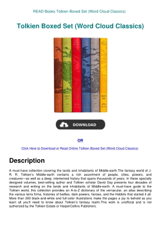 READ Books Tolkien Boxed Set (Word Cloud Classics)