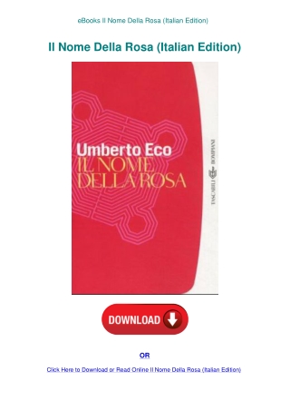 eBooks Il Nome Della Rosa (Italian Edition)