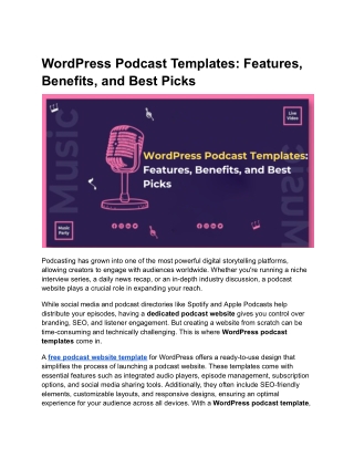 WordPress Podcast Templates_ Features, Benefits, and Best Picks
