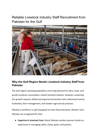 Reliable Livestock Industry Staff Recruitment from Pakistan for the Gulf (2)
