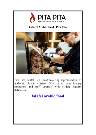 Falafel Arabic Food | Pita Pita