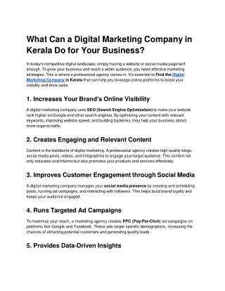 Digital Marketing Company in Kerala