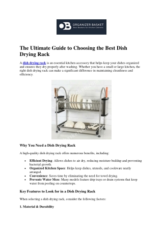 Wall-Mounted Dish Drying Racking in USA