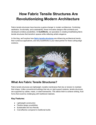 How Fabric Tensile Structures Are Revolutionizing Modern Architecture