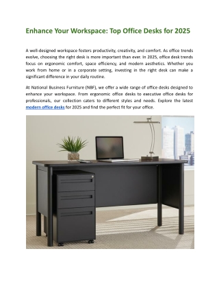 Enhance Your Workspace: Top Office Desks for 2025