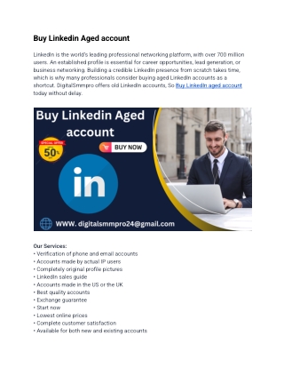 How to Buy Linkedin Aged account in 2025