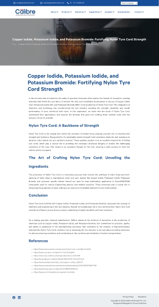 Reinforcing Tyres with Advanced Chemical Solutions