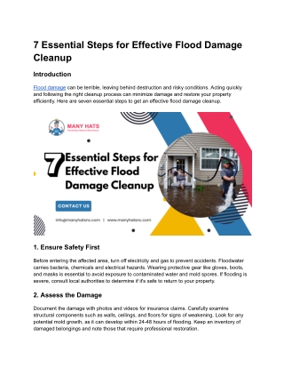 7 Essential Steps for Effective Flood Damage Cleanup