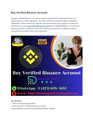 How to Buy Verified Binance Account in 2025