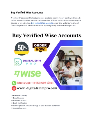 How to Buy Verified Wise Accounts in 2025