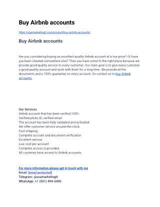 How to Buy Airbnb accounts in 2025