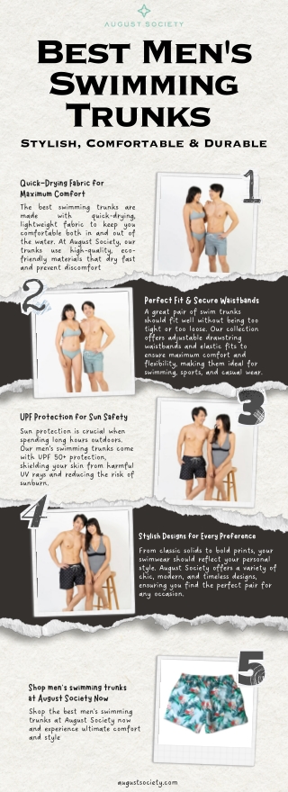 Best Men's Swimming Trunks – Stylish, Comfortable & Quick-Drying