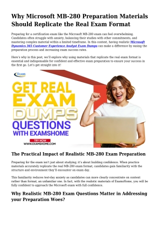 Fully Updated Microsoft MB-280 Exam Dumps – ExamsHome Verified!