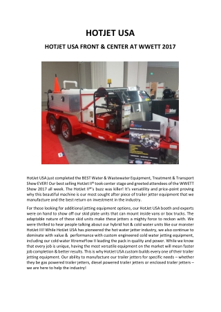 Features & Benefits of Drain Line Trailer Jetter | HotJet USA