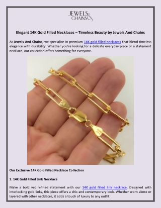 Elegant 14K Gold Filled Necklaces – Timeless Beauty by Jewels And Chains