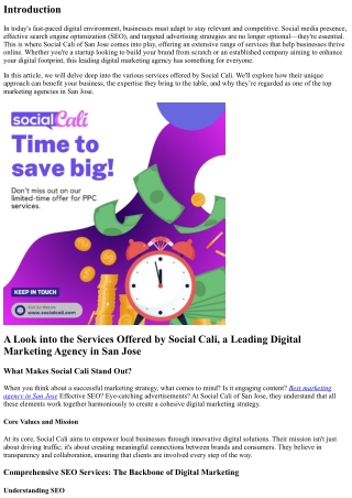 A Look into the Services Offered by Social Cali, a Leading Digital Marketing Age