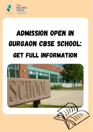 Admission Open in Gurgaon CBSE School – Get Full Information