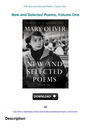 PDF New and Selected Poems  Volume One
