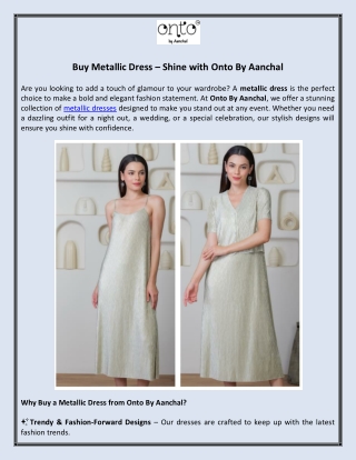 Buy Metallic Dress – Shine with Onto By Aanchal