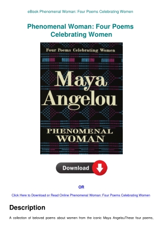 eBook Phenomenal Woman Four Poems Celebrating Women