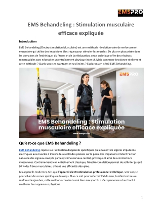 EMS Behandeling _ Stimulation musculaire efficace expliquée