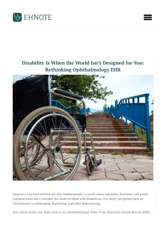 Rethinking Ophthalmology EHR
