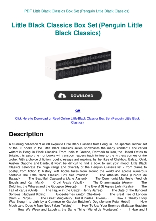 PDF Little Black Classics Box Set (Penguin Little Black Classics)