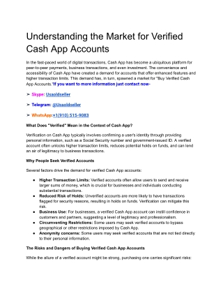Understanding the Market for Verified Cash App Accounts