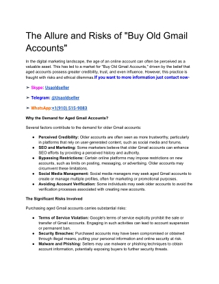 The Allure and Risks of _Buy Old Gmail Accounts_
