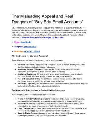 The Misleading Appeal and Real Dangers of _Buy Edu Email Accounts_