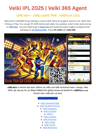 Velki IPL 2025 - Velki 365 Agent