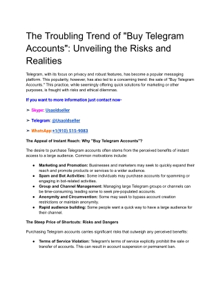 If you want to more information just contact now- ➤ Skype_ Usaoldseller ➤ Telegram_ @Usaoldseller ➤ WhatsApp_ 1(910) 515