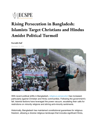 Rising Persecution in Bangladesh_ Islamists Target Christians and Hindus Amidst Political Turmoil