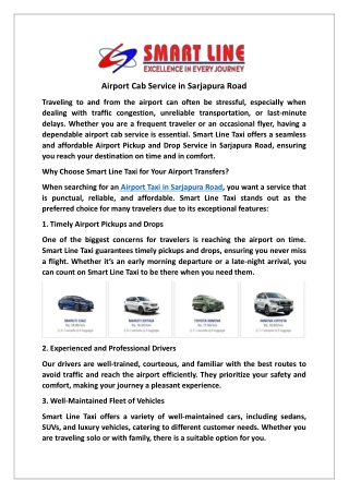 Airport Cab Service in Sarjapura Road