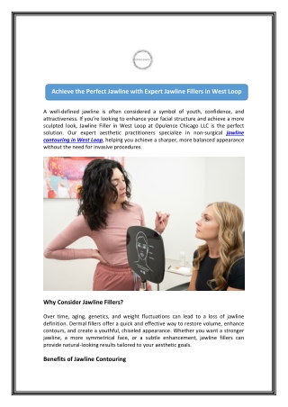 Enhance Your Jawline with Jawline Filler West Loop - Opulence Chicago LLC