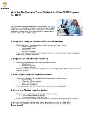 What Are The Emerging Trends To Watch In 2-Year PGDM Programs For 2025