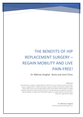 The Benefits of Hip Replacement Surgery