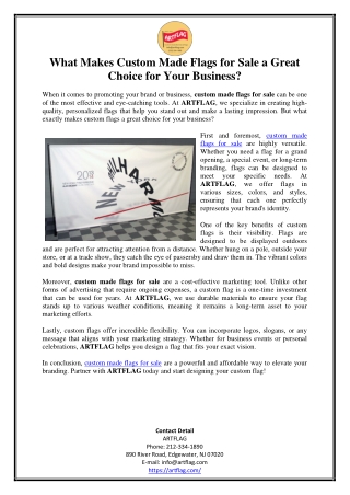 What Makes Custom Made Flags for Sale a Great Choice for Your Business