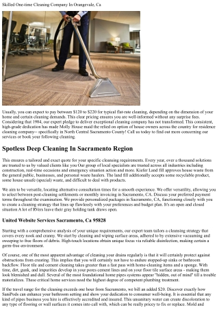 Skilled Single Cleaning Company In Orangevale, Ca