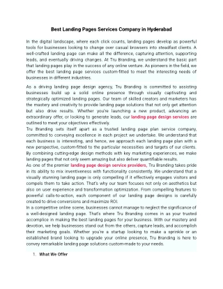 Best Landing Pages Services Company in Hyderabad