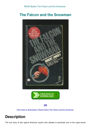 READ Books The Falcon and the Snowman