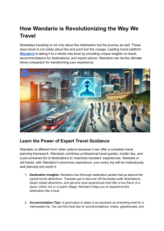 How Wandario is Revolutionizing the Way We Travel | Expert Travel Insights