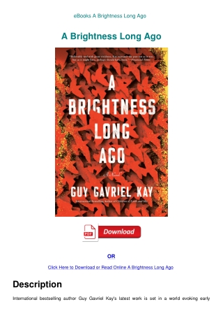 eBooks A Brightness Long Ago