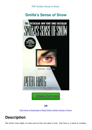 PDF Smilla's Sense of Snow