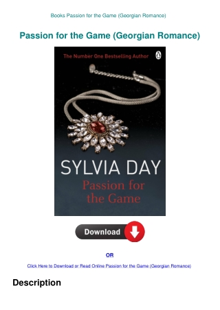 Books Passion for the Game (Georgian Romance)