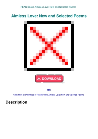 READ Books Aimless Love New and Selected Poems