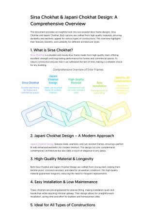 Sirsa Chokhat & Japani Chokhat Design_ A Comprehensive Overview