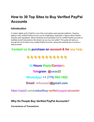 How to 30 Top Sites to Buy Verified PayPal Accounts