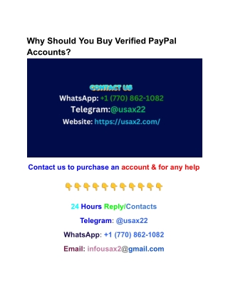 Why Should You Buy Verified PayPal Accounts