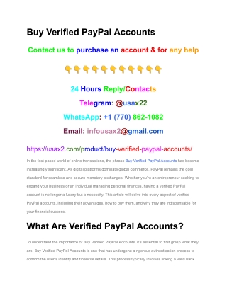 Buy Verified PayPal Accounts